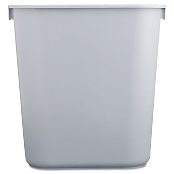Rubbermaid® Commercial Deskside Plastic Wastebasket, Rectangular, 3.5 Gal, Gray freeshipping - TVN Wholesale